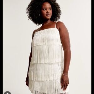 Abercrombie White Fringe Bridal Dress